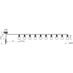 Guirlande solaire guinguette GALIX - 10 LED multicolores a filament - Extérieur