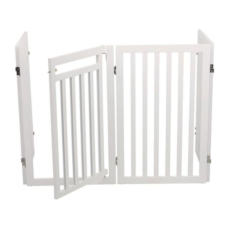 TRIXIE Barriere avec porte ajustable- (60-160cm) x 81 cm - Blanc - Pour chien