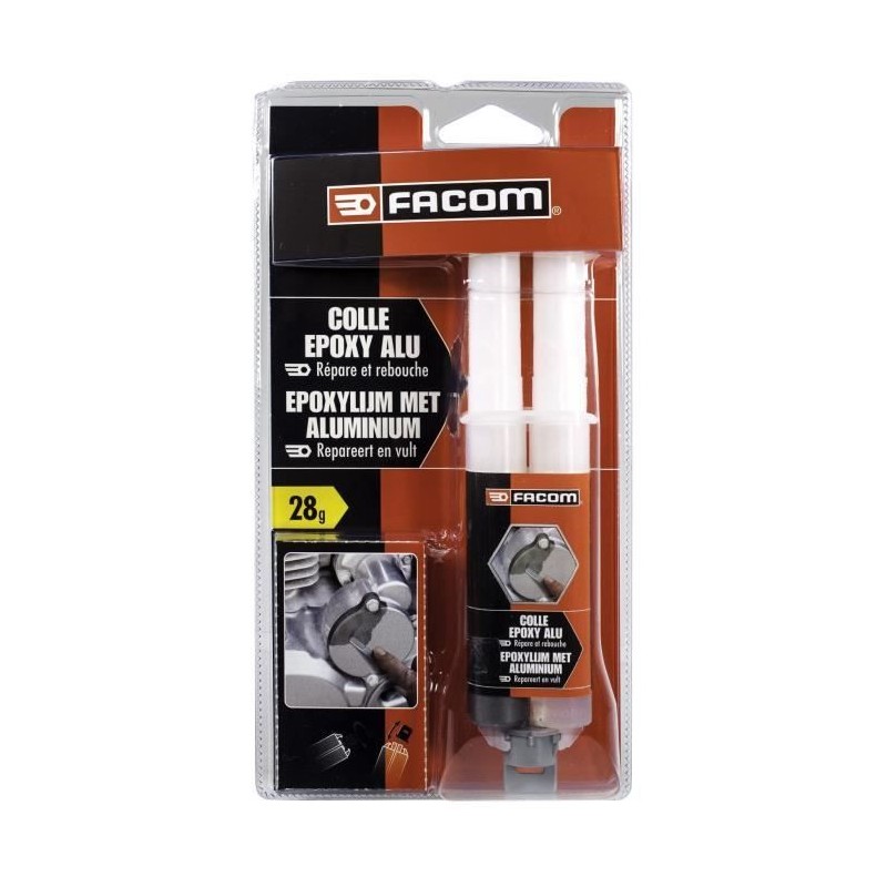 Colle epoxy alu bi-composant  28g - FACOM -  pour pieces métalliques-plastiqu...