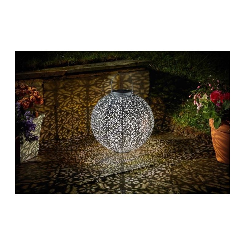Lanterne solaire - SMART GARDEN - Jumbo Damasque en métal ajouré - Energie so...