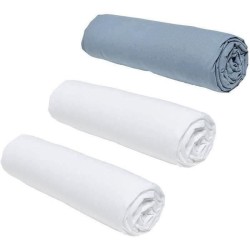 Lot de 3 draps housses TODAY Essential - 140 x 190 cm - 2 personnes - 100% Co...