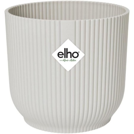 ELHO Pot de fleurs Rond VIBES - Plastique - Ø25xH 23.0 cm - Blanc/Blanc soie