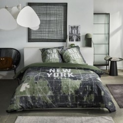 Parure de lit - TODAY - JAVA - 2 personnes - 240x220 cm - Coton - Imprimé New...