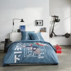 Parure de lit - TODAY - JAVA - 2 personnes - 240x220 cm - Coton - Imprimé Jap...