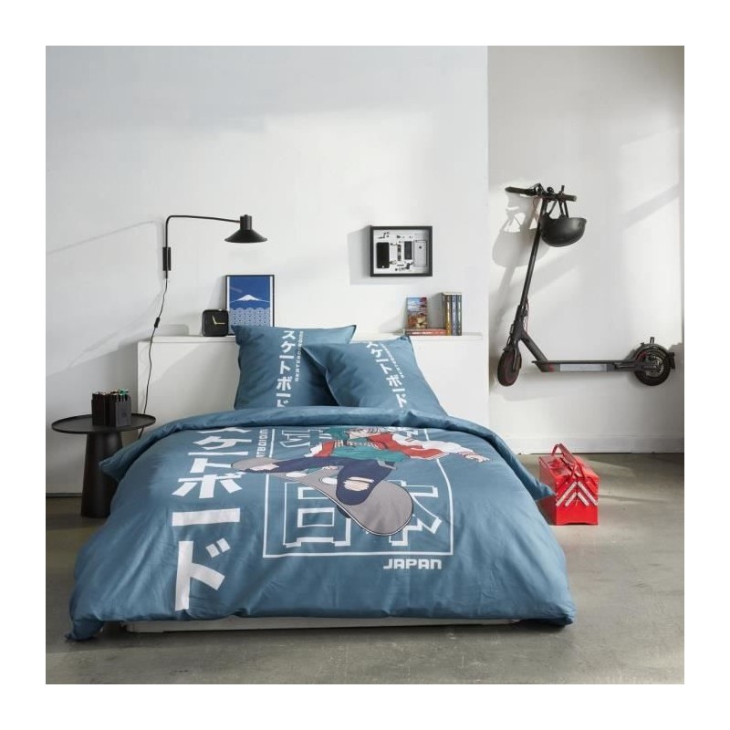 Parure de lit - TODAY - JAVA - 2 personnes - 240x220 cm - Coton - Imprimé Jap...