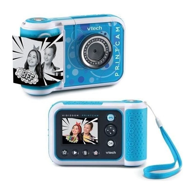 VTech KidiZoom Print Cam Bleu, Appareil photo enfant a impression instantanée...