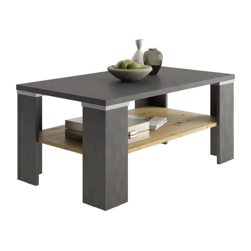 Table basse - Décor Matera et chene Artisan - L100 x H46 x P60 cm - Fabriqué ...