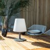 Lampe de table LED sans fil Standy Mini Rock - Lumisky - H 25 cm - Gris et blanc