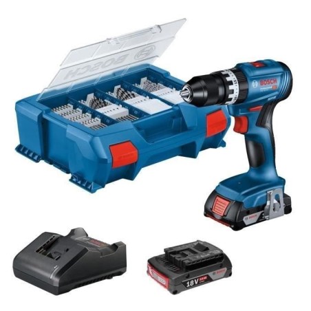 Perceuse a percussion Bosch Professional GSB 18V-45 + 2 batteries 2,0Ah + Cha...