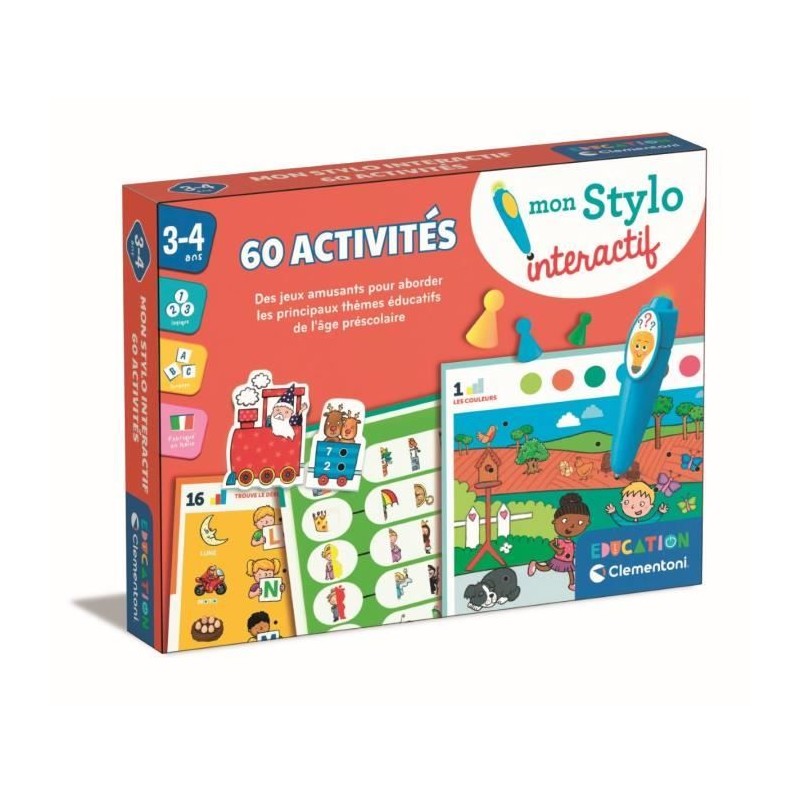 CLEMENTONI - Mon stylo interactif - 60 activités éducatives - Stylos lumineux...