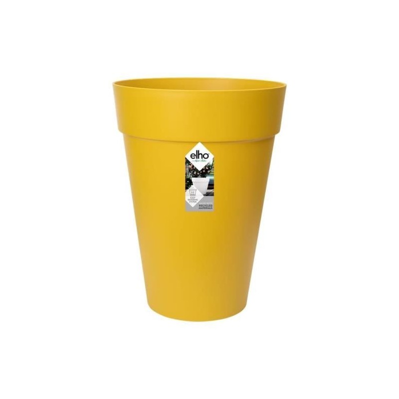 ELHO Pot de fleurs Loft Urban rond Haut - Ø 34 x H 45 cm - Extérieur - 100% r...