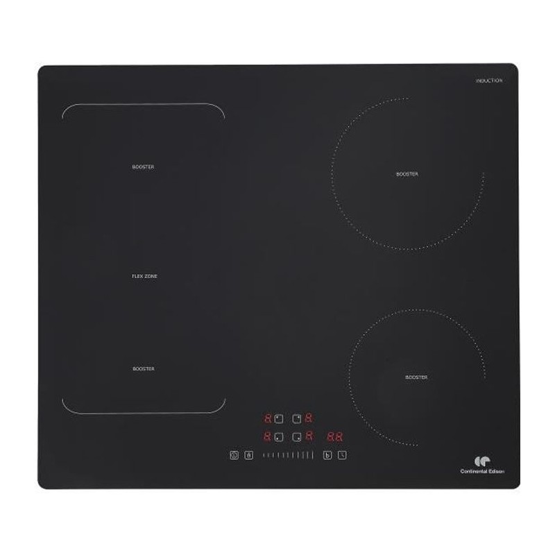 Plaque induction CONTINENTAL EDISON - CETI4ZFLEXB1 - 7200 W -1 zone flex - Noir