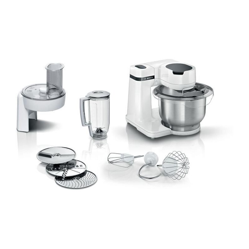 Robot multifonction compact - BOSCH MUMS2EW20 - Bol inox - 3 disques - blende...