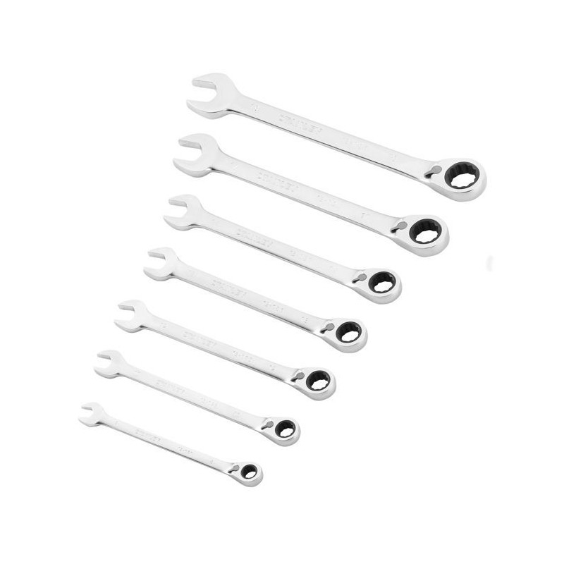 Clé mixte a cliquet réversible STANLEY FATMAX - Jeu de 7 pieces - 8 a 19 mm