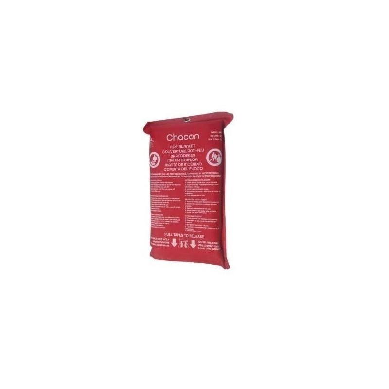 Couverture anti-feu CHACON - Fibre de verre - 120 cm - Rouge