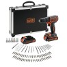 Kit perceuse visseuse sans fil - 18V - BLACK+DECKER - BDCDC18BAFC-QW - 2 batt...
