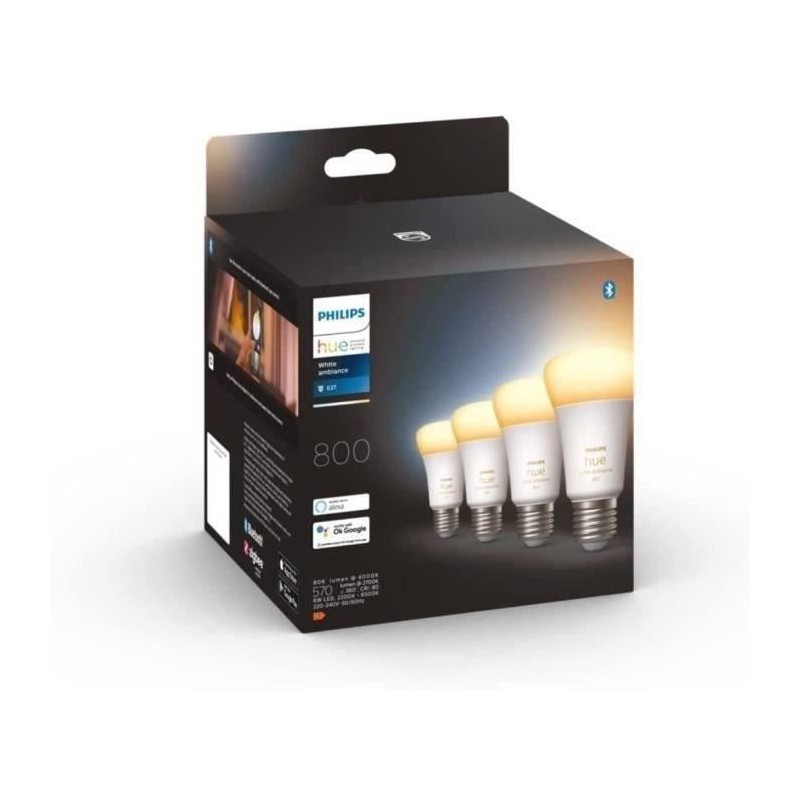 Philips Hue White Ambiance, ampoule LED connectée E27, équivalent 60W, 800 lu...