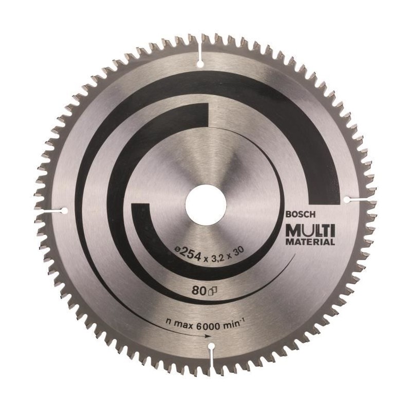 Lame de scie circulaire  BOSCH 254 x 30 x 3,2 mm (80 dents) - Multimatériaux