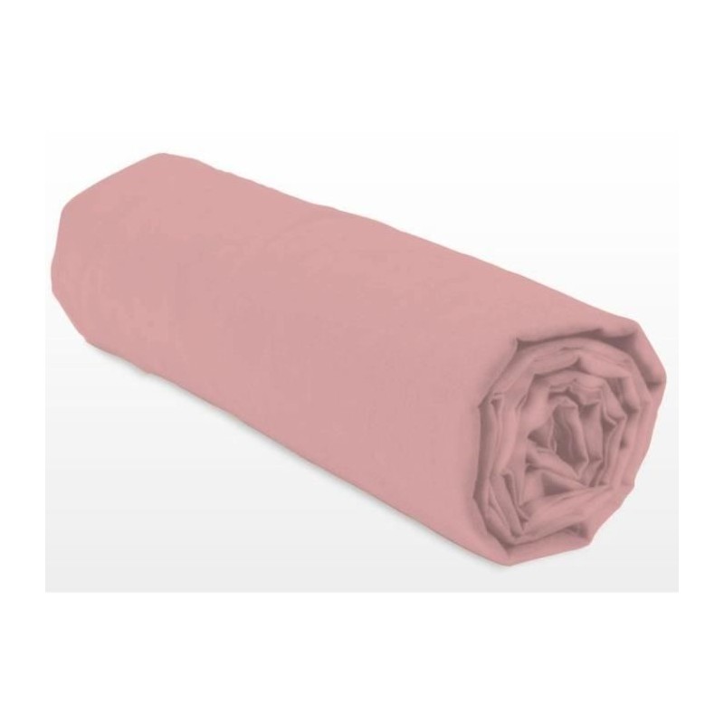 Drap-housse - LOVELY HOME - LH71628 - 140x190+30 cm - Rose