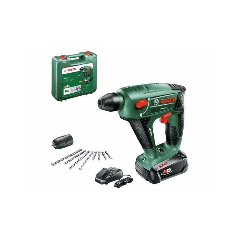Perforateur 0,6J sans fil 18V Bosch - Uneo Maxx -SDS, 1 batterie 2,5 Ah, 1 ch...