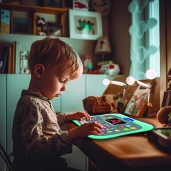 Tablette éducative bilingue parlante ABC avec touches tactiles et écran LED p...