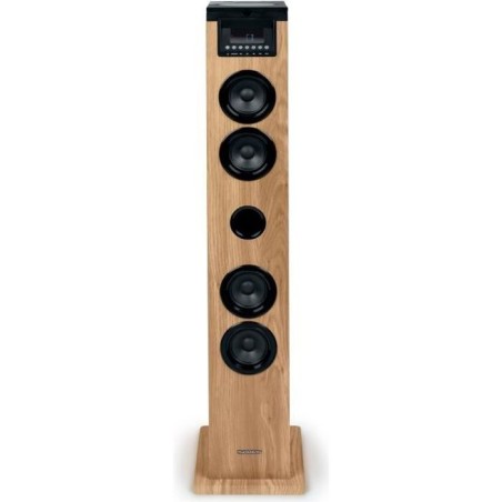 Tour haut-parleur - THOMSON - Noir/Bois - Bluetooth/CD/USB/SD, 60W, Radio FM,...