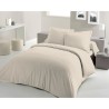 PARURE DE COUETTE LOVELY HOME - 220x240 cm - 100% COTON - BEIGE IVOIRE