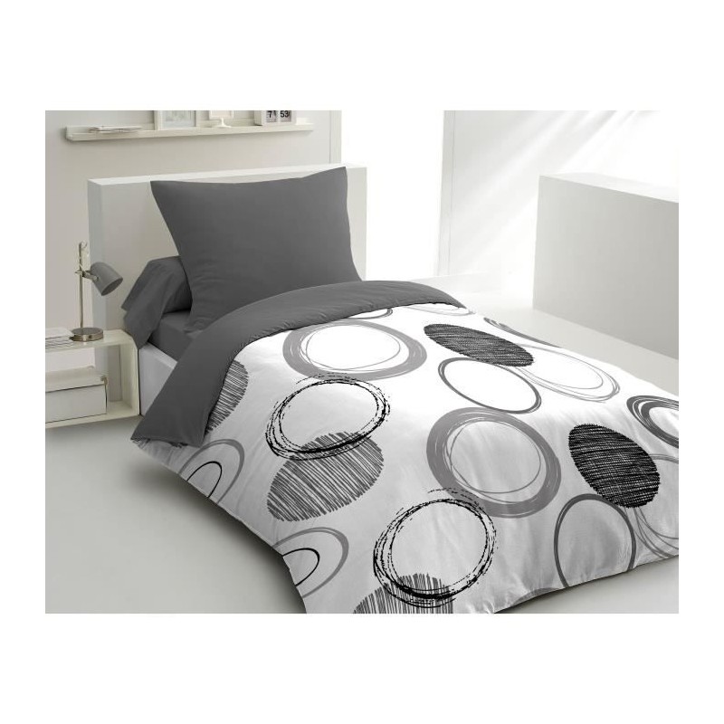 Parure de couette microfibre Audace - 1 housse de couette 140x200 cm + 1 taie...