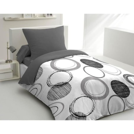 Parure de couette microfibre Audace - 1 housse de couette 140x200 cm + 1 taie...