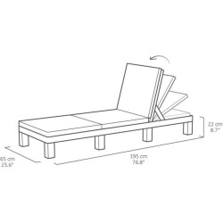 Bain de soleil - Allibert by KETER – DAYTONA – en résine imitation rotin tres...