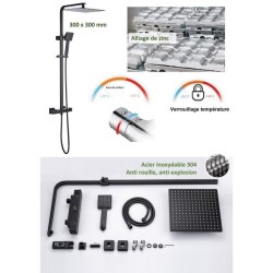 Colonne de douche OCEANIC - Mitigeur thermostatique corps froid - Pomme haute...