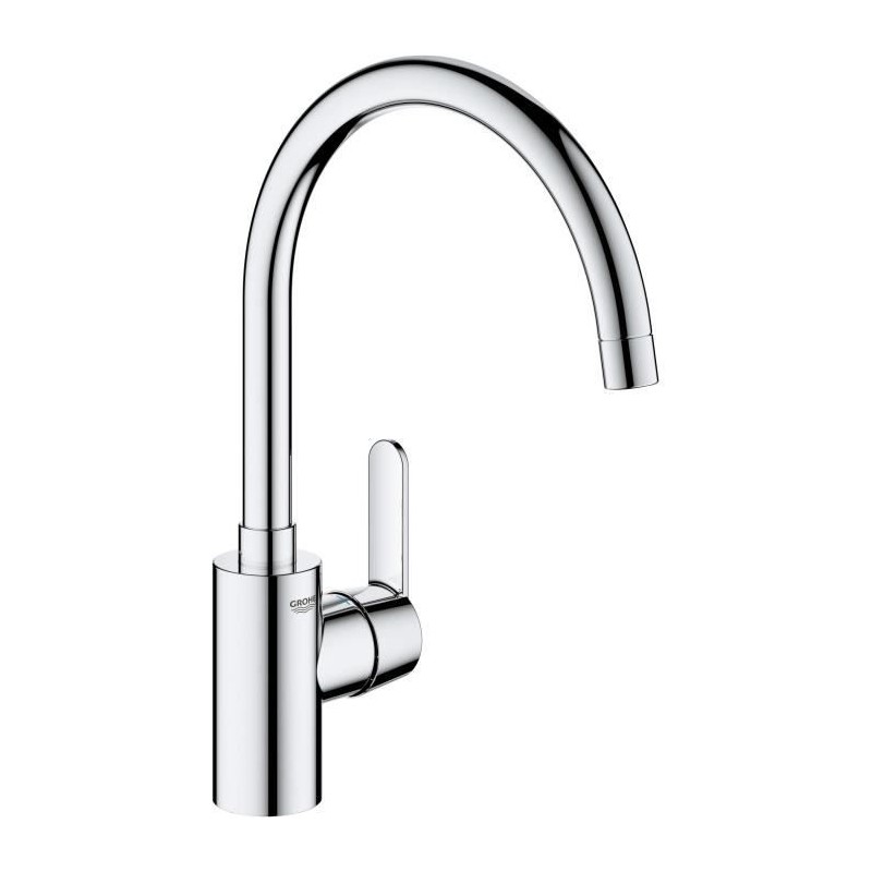 Mitigeur de cuisine - GROHE Get - Chromé - Bec en C - Bec Haut - Rotation 150°