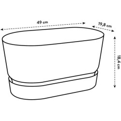ELHO Jardiniere ovale GREENVILLE - Ø49 x 19,8 x 18,4 cm - Plastique recyclé -...