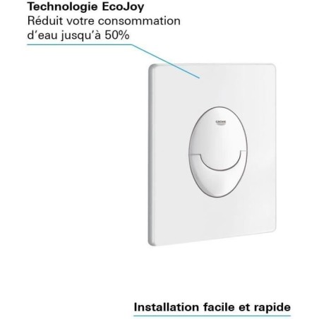 Plaque de commande Start - GROHE - Blanc alpin - 2 débits - Déclenchement pne...