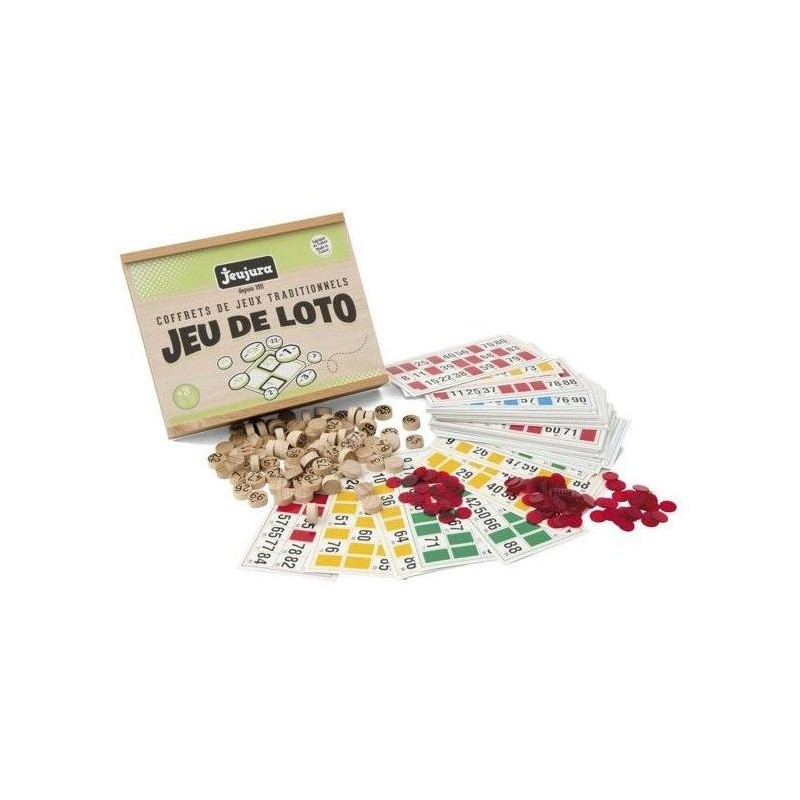 JEUJURA - Jeu De Loto - Coffret En Bois - Mixte - A partir de 3 ans - 48 cart...