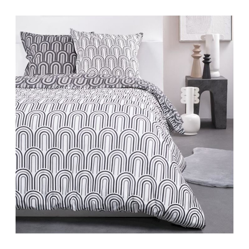 Parure de lit - TODAY - Sunshine - 2 personnes - 220x240 cm - Coton - Imprimé...