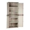 Armoire haute de rangement en résine - PLASTIKEN - TITANIUM - 4 étageres - Be...