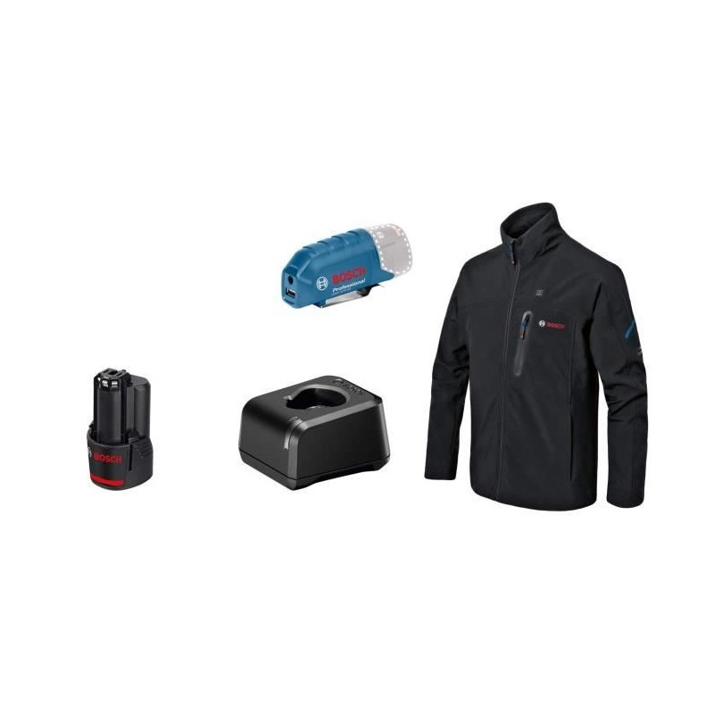 Veste chauffante Bosch Professional GHJ 12+18V XA taille XL avec batterie 12V...