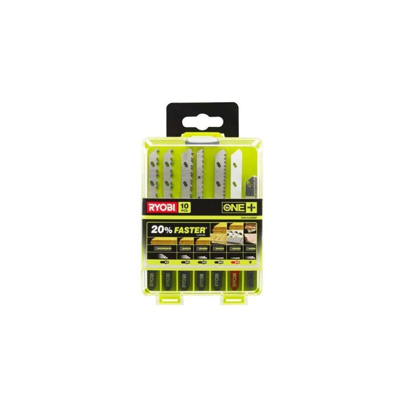 RYOBI - Coffret 10 lames scie sauteuse sans fil ONE+™ bois - métal - plastiqu...