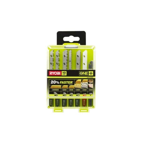 RYOBI - Coffret 10 lames scie sauteuse sans fil ONE+™ bois - métal - plastiqu...
