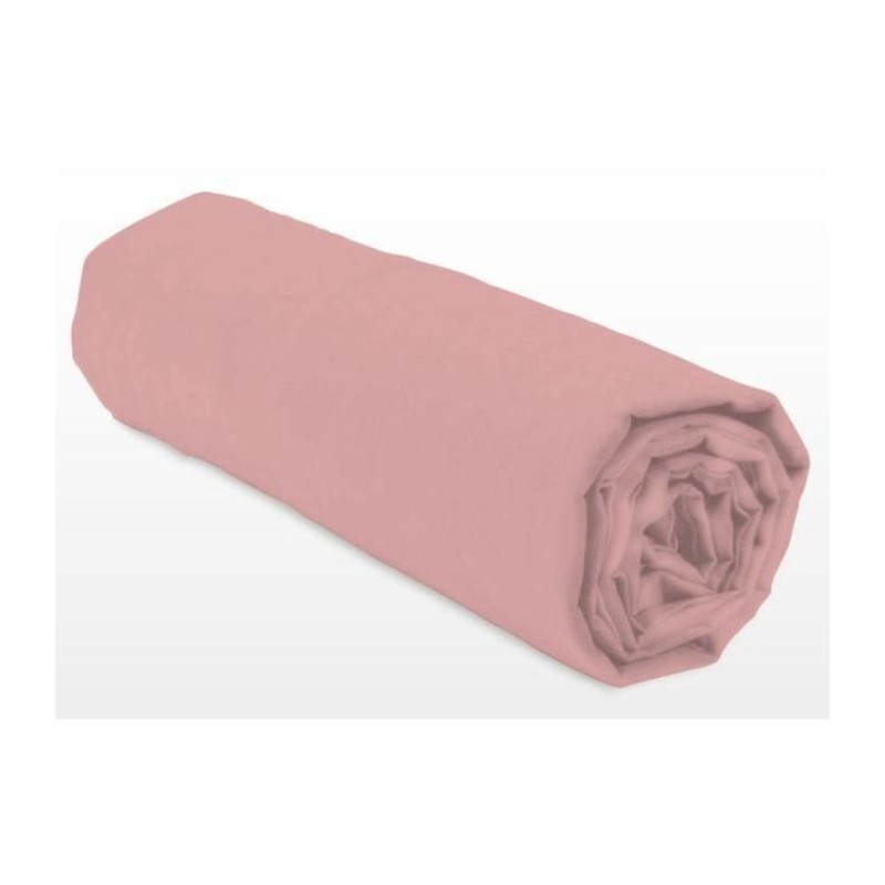 Drap-housse - LOVELY HOME - LH71631 - 160x200+25 cm - Rose