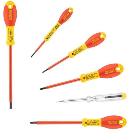 Jeu de 6 Tournevis Isolés 1000V - STANLEY FATMAX - 0-65-441 - Electricien + P...