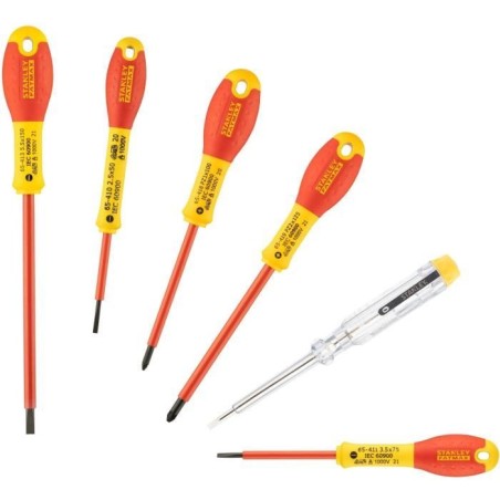 Jeu de 6 Tournevis Isolés 1000V - STANLEY FATMAX - 0-65-443 - Electricien + P...