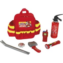 Sac a dos de pompier avec 6 accessoires dont 1 lampe torche avec fonction lum...