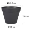 Pot de fleurs rond - EDA - Toscane - 43 L - Ø 47,5 x H.40 cm - Gris Anthracit...