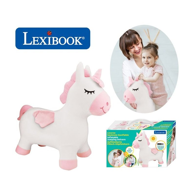 Porteur - LEXIBOOK - Licorne Sauteuse Gonflable en Peluche - Housse Amovible ...