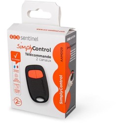 Télécommande 2 canaux - SCS SENTINEL - SimplyControl - Orange, portée 40m, fr...