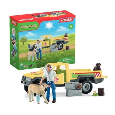 Coffret Visite du Vétérinaire a la ferme 12 Pieces - Avec Animaux de la Ferme...