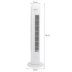 Ventilateur colonne OCEANIC - 40W - Hauteur 78 cm - 3 vitesses - Oscillant - ...