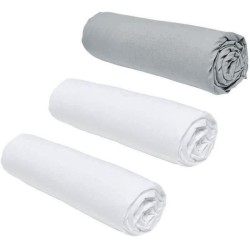 Lot de 3 draps housses TODAY Essential - 160 x 200 cm - 2 personnes - 100% Co...